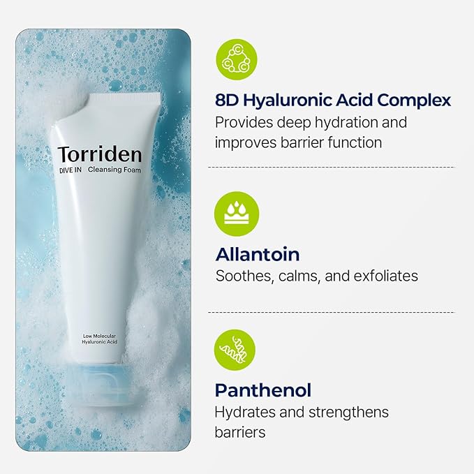 Torriden DIVE-IN Low Molecular Hyaluronic Acid Cleansing Foam 150ml