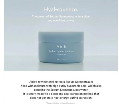 Abib Sedum Hyaluron Creme - Hydrating Pot 80ml